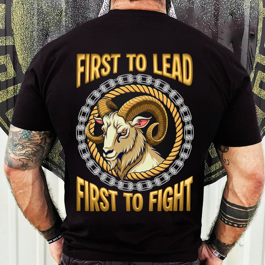 Proud Veteran Shirt – First to Lead and Fight – Ram Head Military Pride Tee