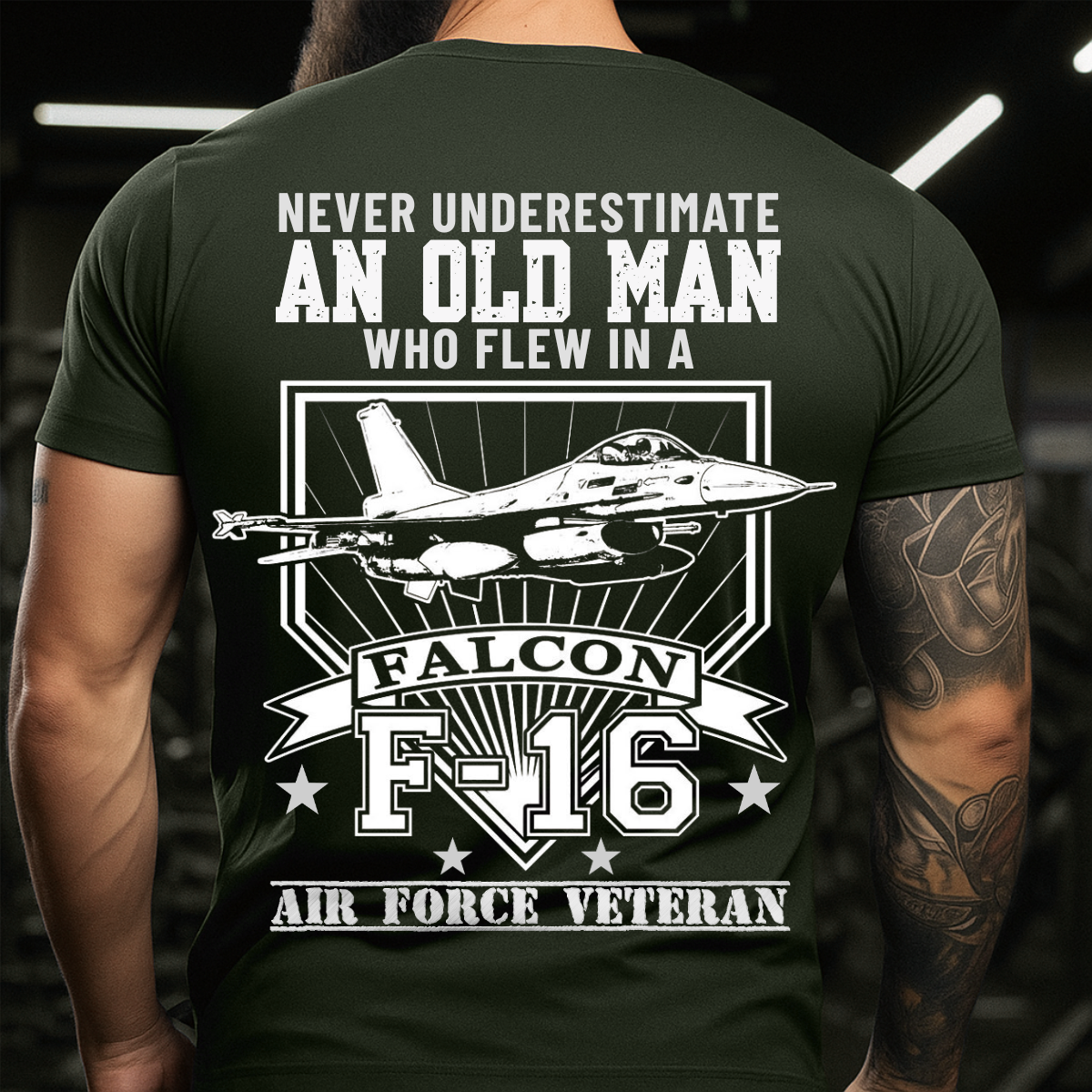 Never Underestimate An Old Man Who Flew In A Falcon F-16 - Air Force Veteran T-Shirt