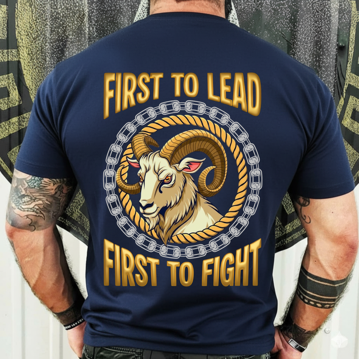 Proud Veteran Shirt – First to Lead and Fight – Ram Head Military Pride Tee