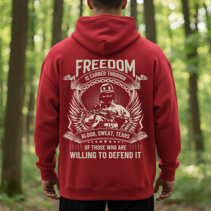 Freedom Veteran Shirt – Earned Through Blood, Sweat, And Tears – Military Pride Wear