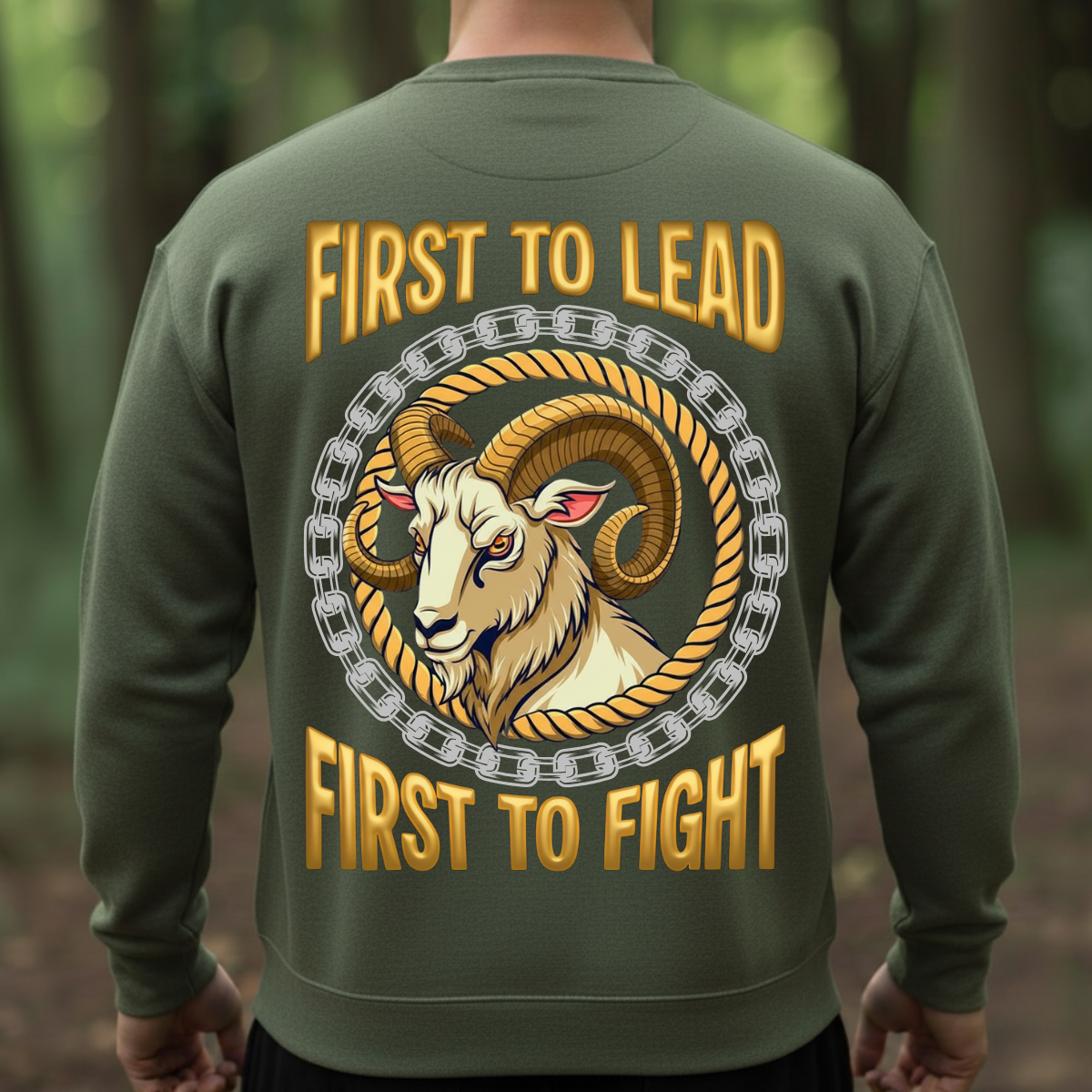 Proud Veteran Shirt – First to Lead and Fight – Ram Head Military Pride Tee