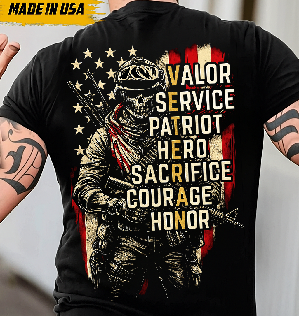 Valor, Service, and Honor – The Ultimate Veteran Shirt for Heroes, Fathers, and Grandfathers