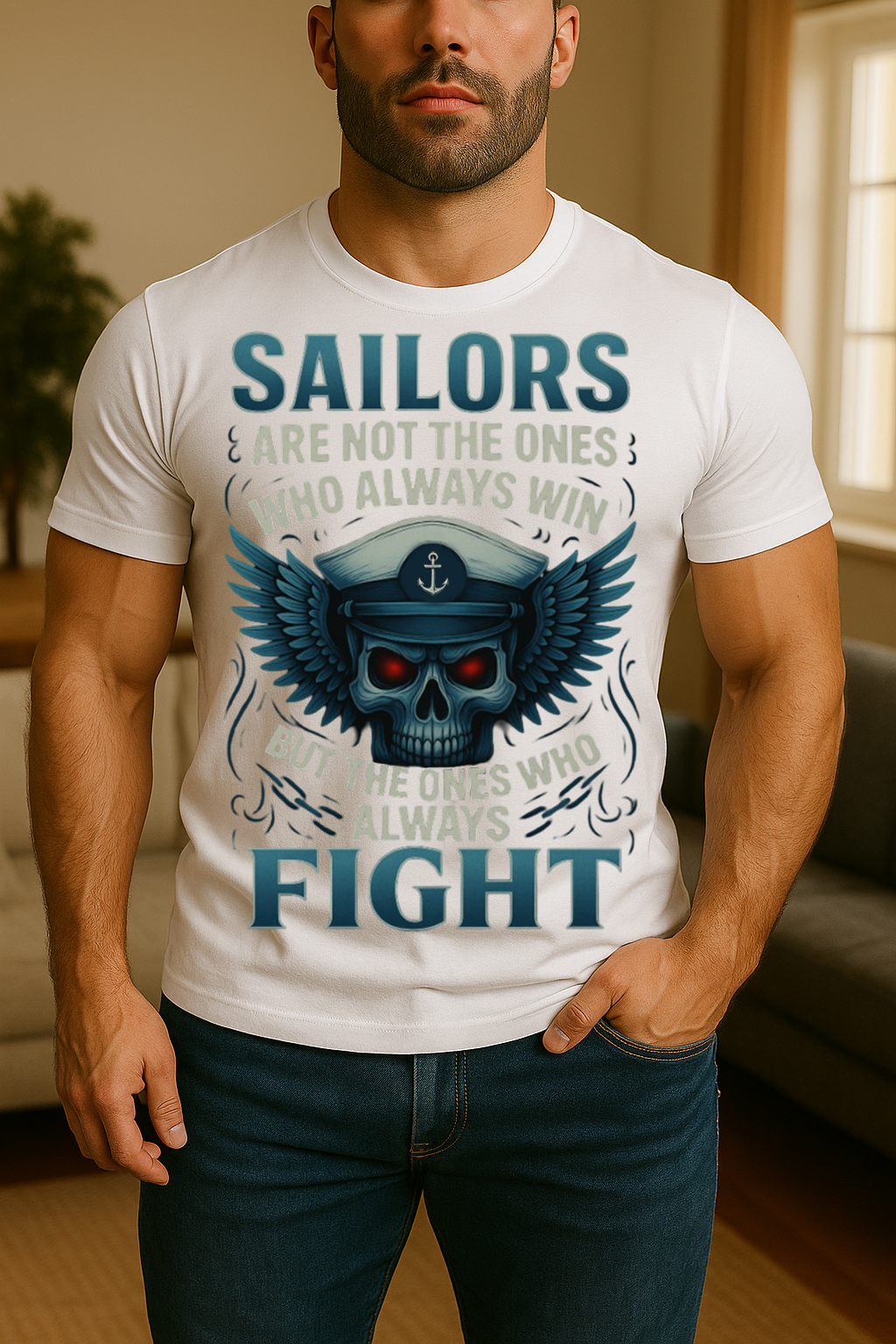 Sailors Always Fight Skull Shirt – Navy Veteran Military T-Shirt Gift