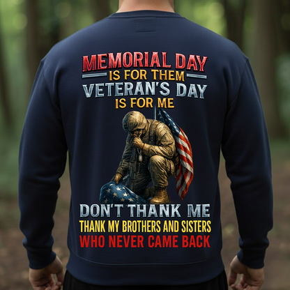 Veterans and Memorial Day Shirt – Soldier Kneeling with Flag – Honor Those Who Served Tee