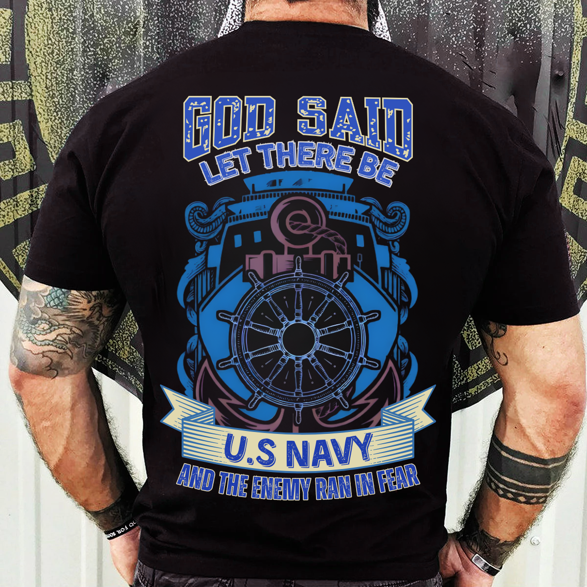 Navy Veteran T-Shirt, Sweatshirt, Hoodie – God Said Let There Be U.S. Navy – Proud Military Pride Tee