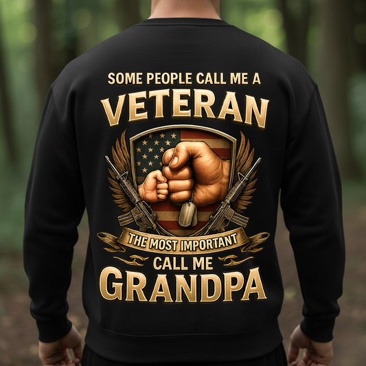 Veteran Grandpa Shirt – Proud Military Grandpa Gift – Some Call Me Veteran The Most Important Call Me Grandpa Tee