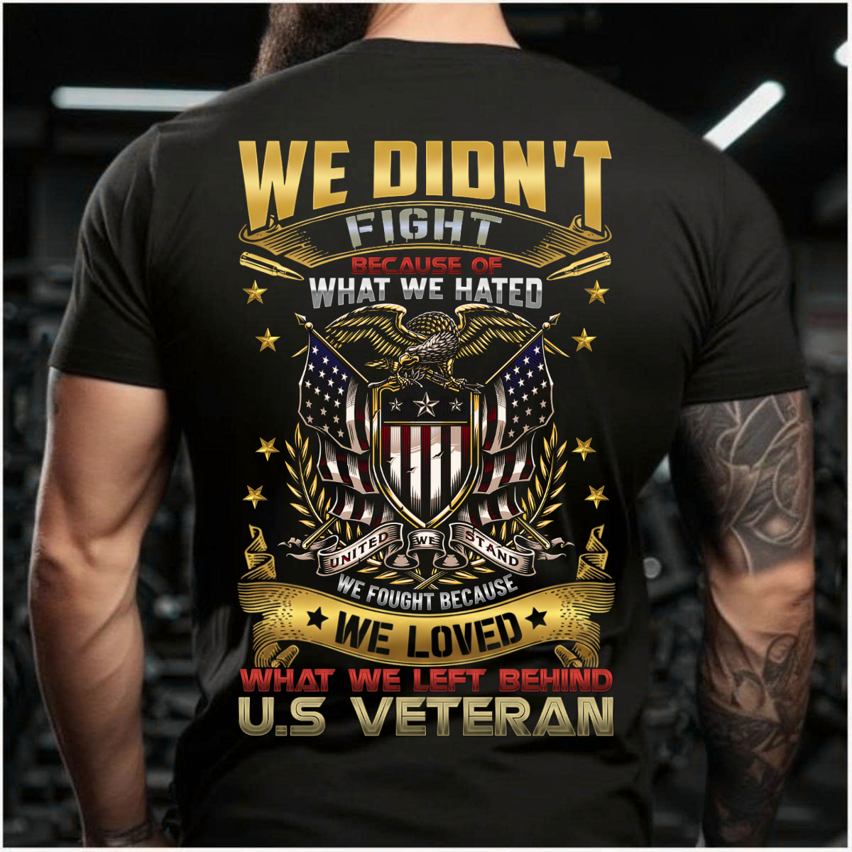 U.S Veteran T-Shirt – American Eagle & Flag – We Loved What We Left Behind
