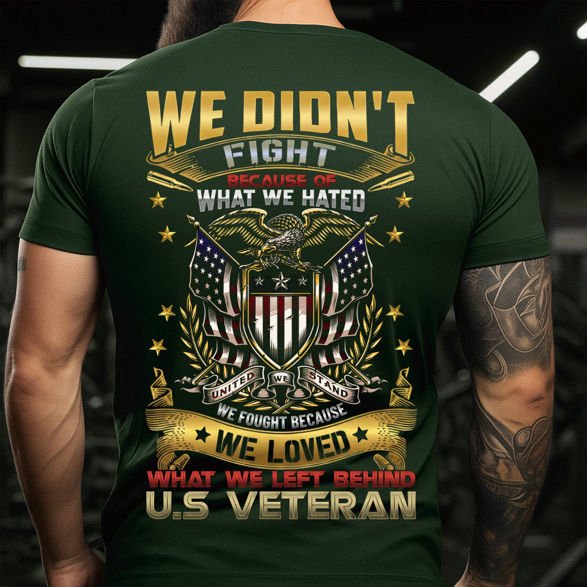 U.S Veteran T-Shirt – American Eagle & Flag – We Loved What We Left Behind