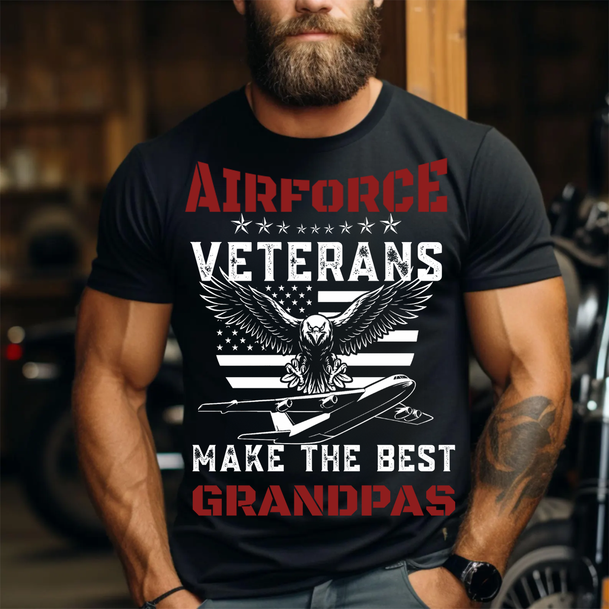 U.S. Veteran Shirt - Airforce Veterans Make The Best Grandpas - Funny Veteran Shirt, Perfect Gift For Veteran - Bold Military Humor