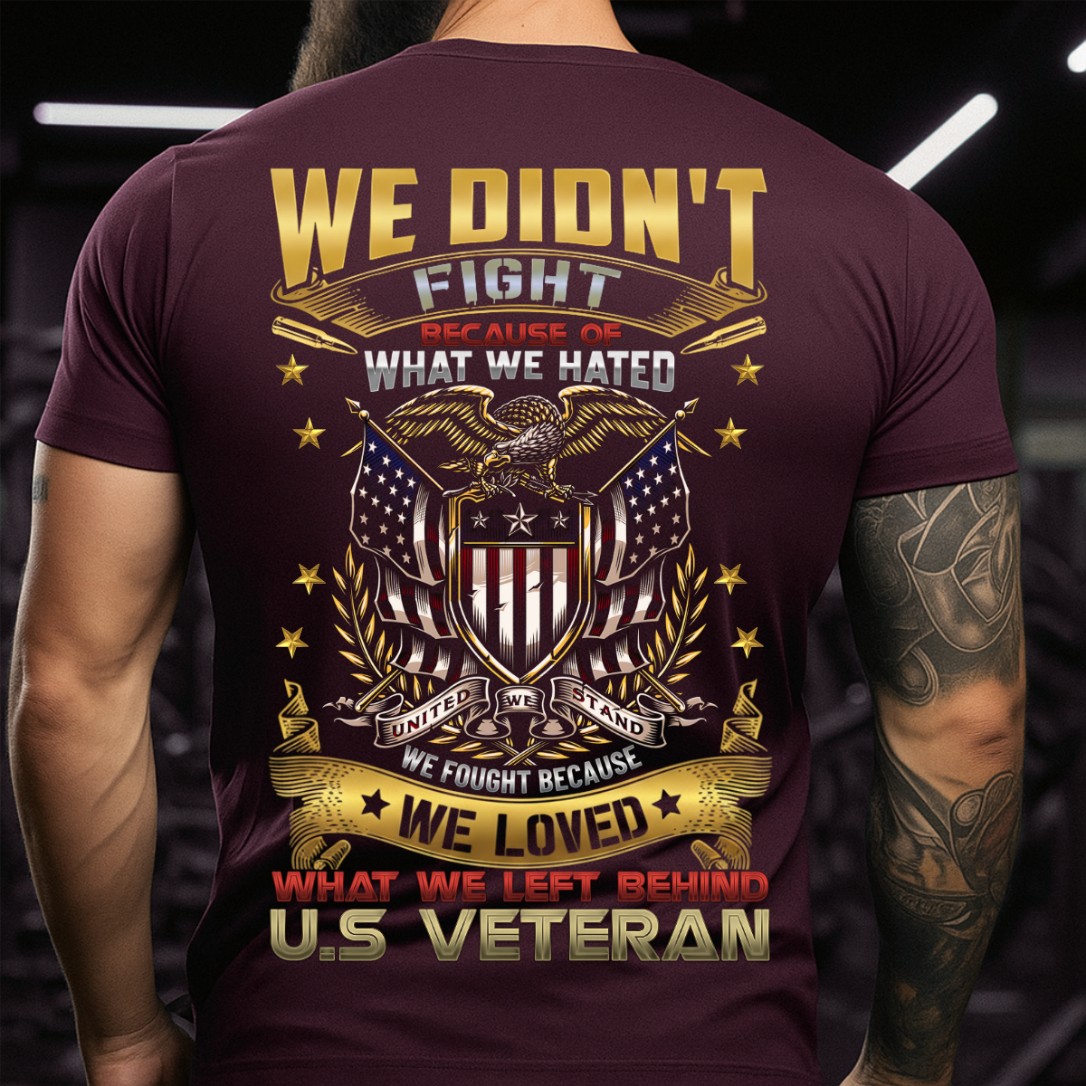 U.S Veteran T-Shirt – American Eagle & Flag – We Loved What We Left Behind