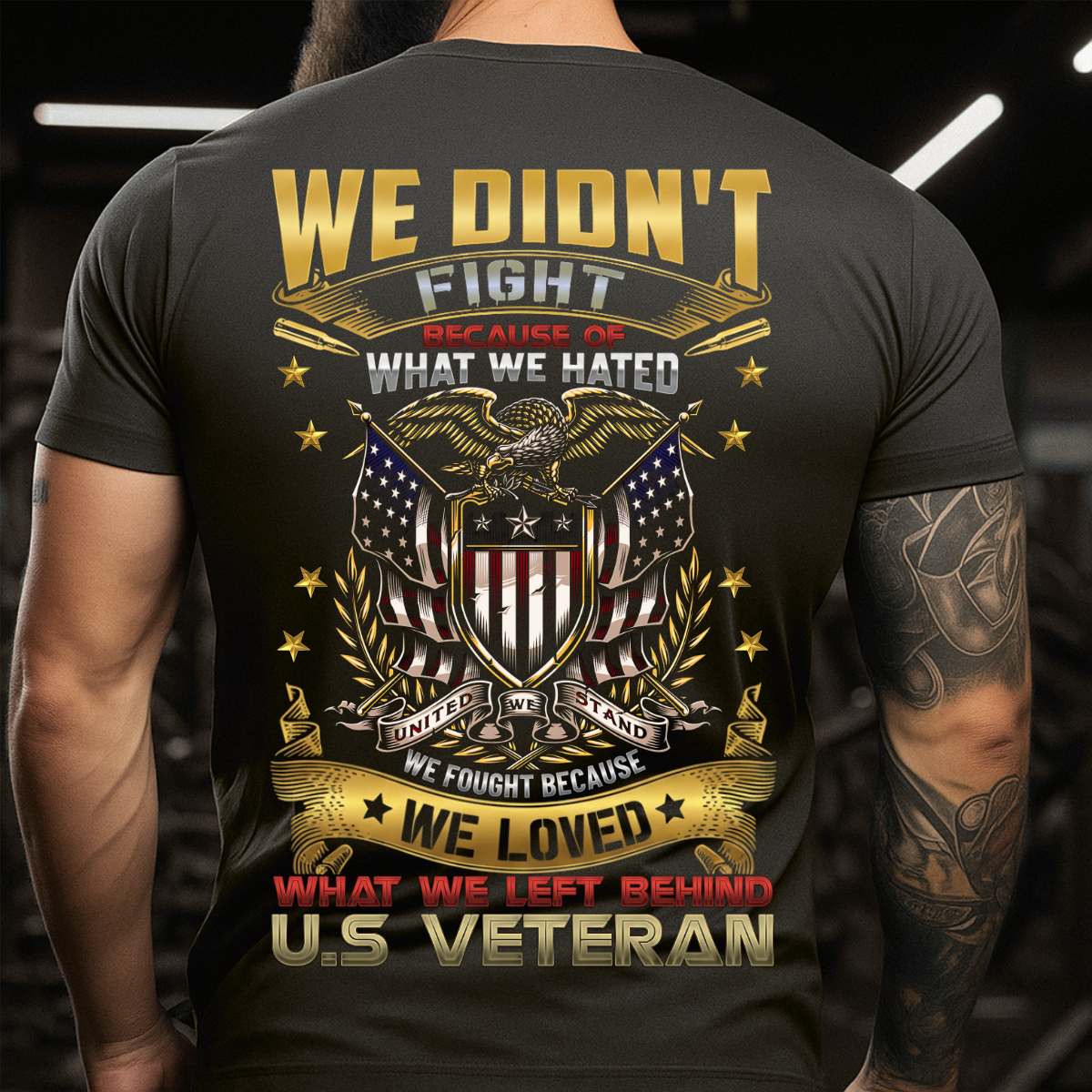 U.S Veteran T-Shirt – American Eagle & Flag – We Loved What We Left Behind