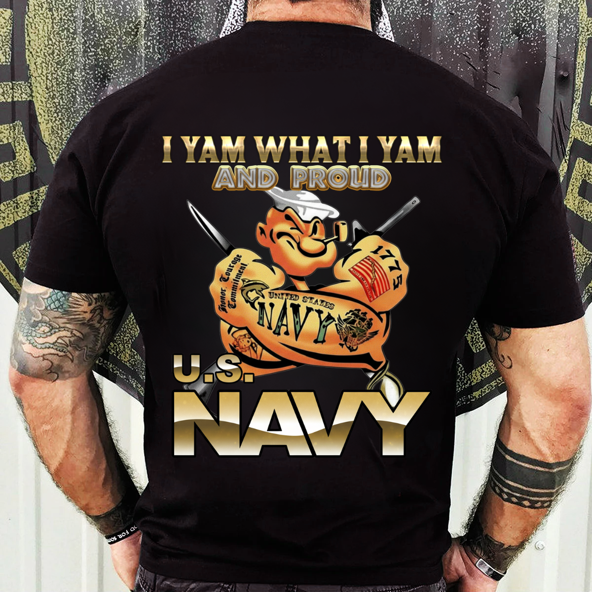 U.S. Navy Veteran Shirt – I Yam What I Yam and Proud – Patriotic Sailor Pride Tee