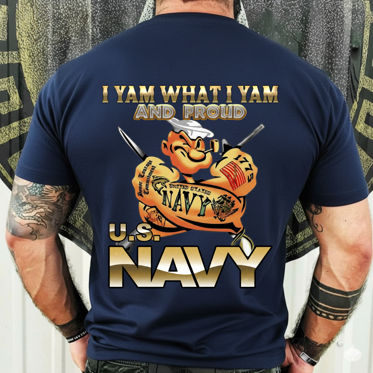 U.S. Navy Veteran Shirt – I Yam What I Yam and Proud – Patriotic Sailor Pride Tee