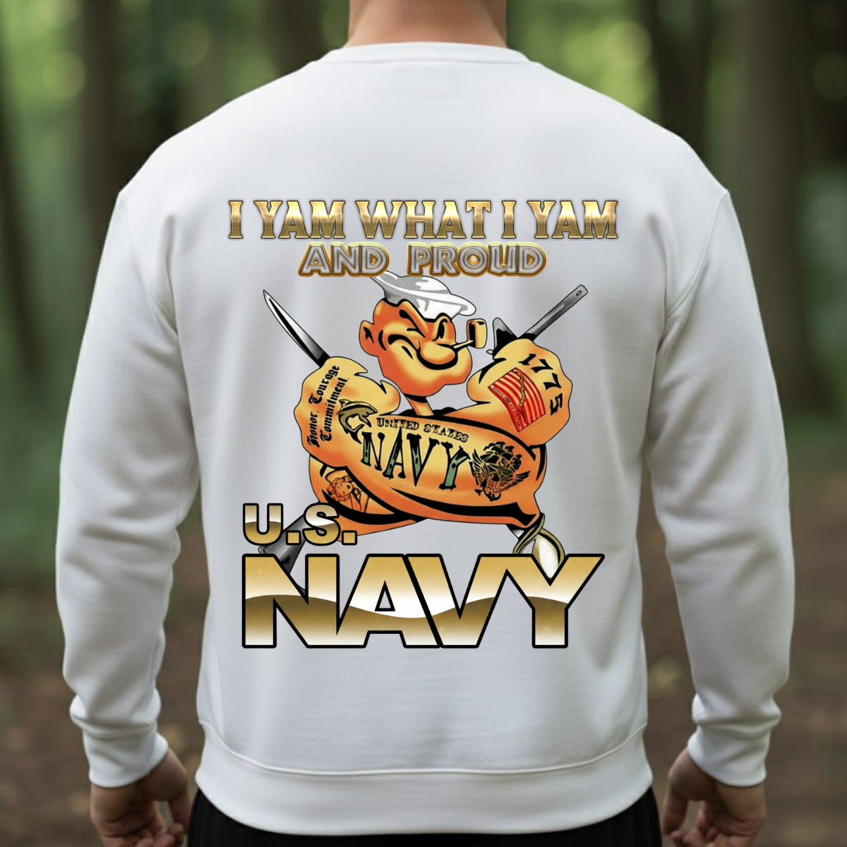 U.S. Navy Veteran Shirt – I Yam What I Yam and Proud – Patriotic Sailor Pride Tee