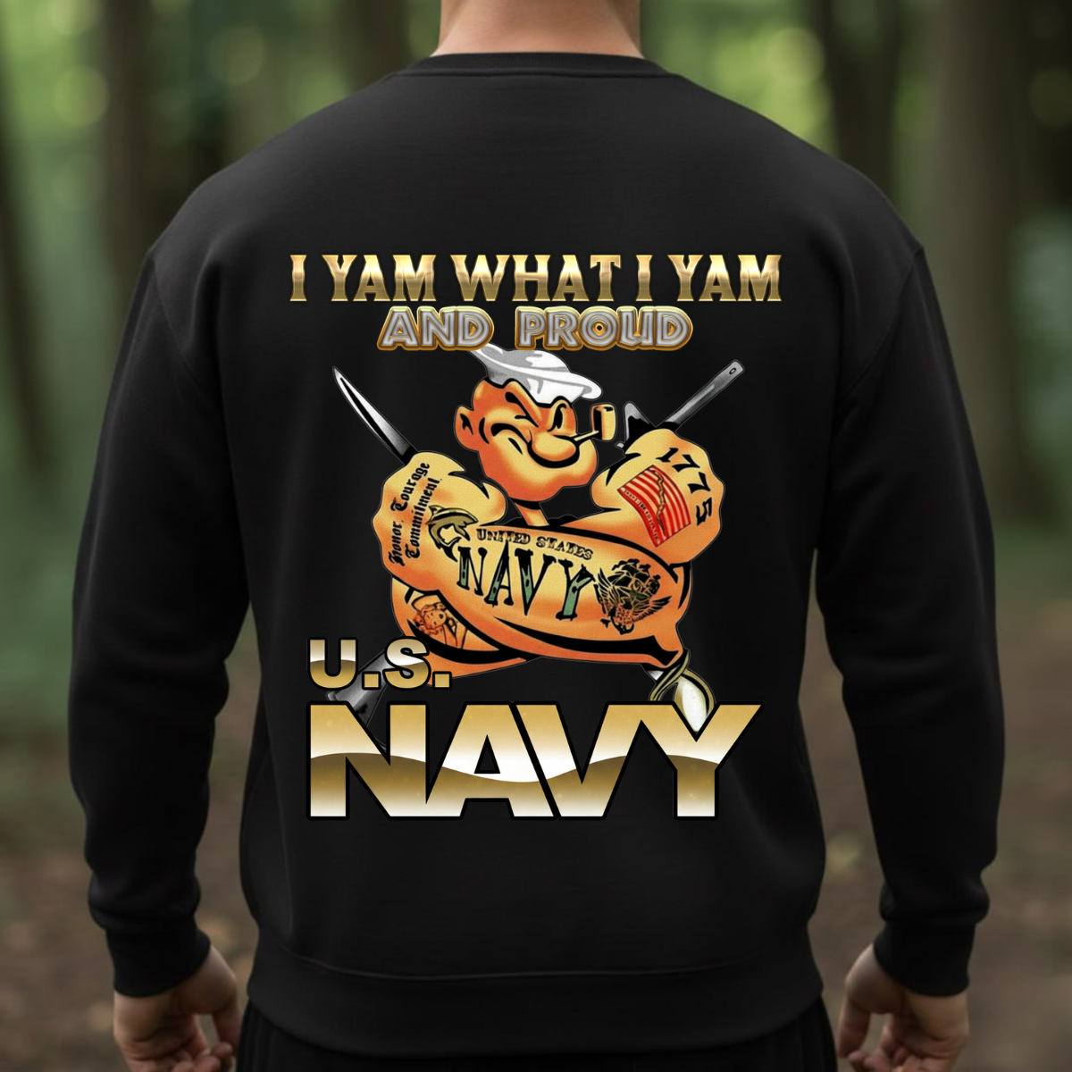 U.S. Navy Veteran Shirt – I Yam What I Yam and Proud – Patriotic Sailor Pride Tee