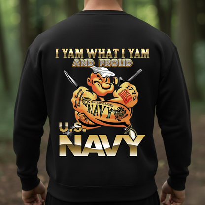 U.S. Navy Veteran Shirt – I Yam What I Yam and Proud – Patriotic Sailor Pride Tee