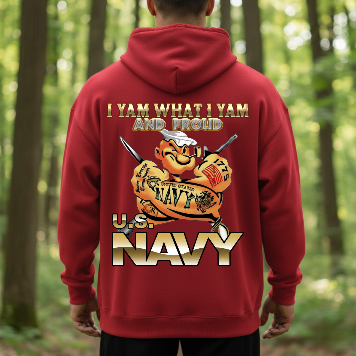 U.S. Navy Veteran Shirt – I Yam What I Yam and Proud – Patriotic Sailor Pride Tee