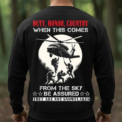 Paratrooper Military Shirt – Duty Honor Country Quote Tee for Veterans – From The Sky Be Assured Design