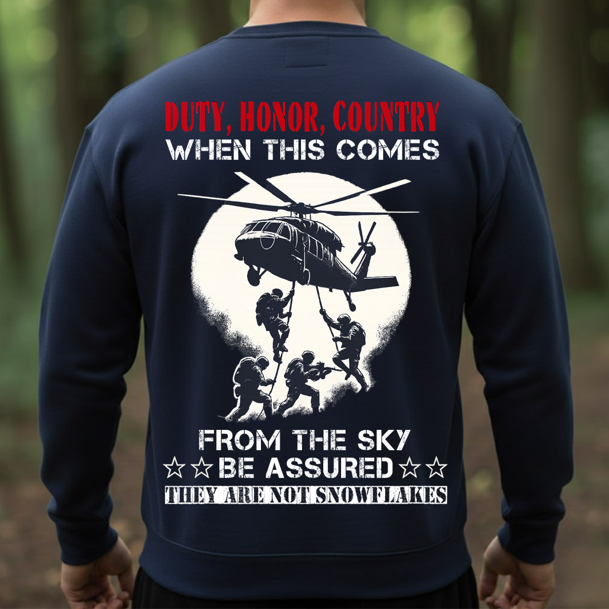 Paratrooper Military Shirt – Duty Honor Country Quote Tee for Veterans – From The Sky Be Assured Design