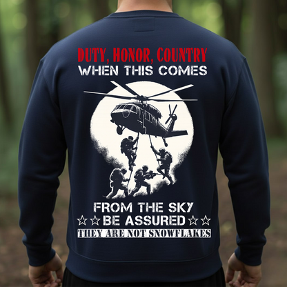 Paratrooper Military Shirt – Duty Honor Country Quote Tee for Veterans – From The Sky Be Assured Design