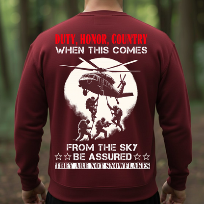 Paratrooper Military Shirt – Duty Honor Country Quote Tee for Veterans – From The Sky Be Assured Design