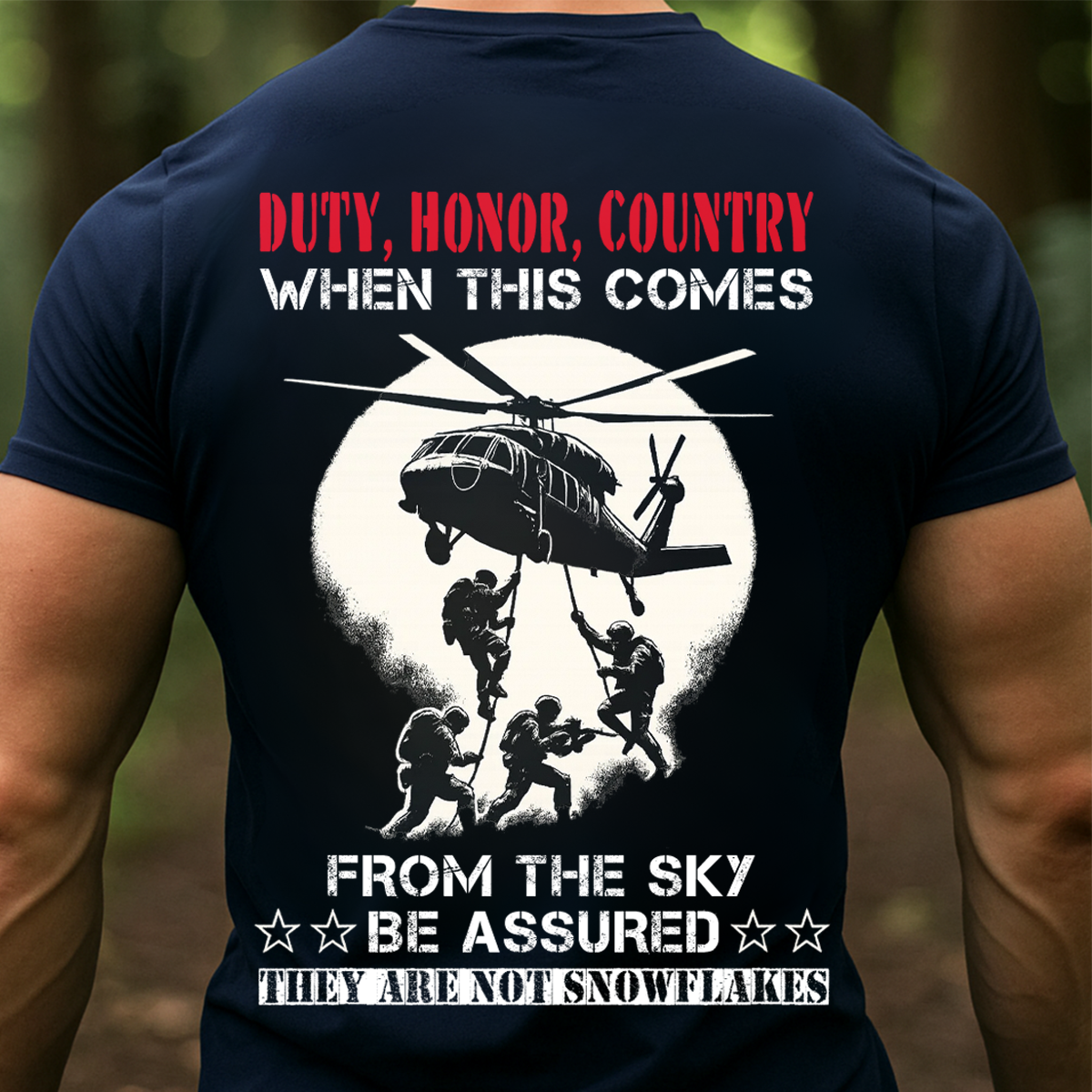 Paratrooper Military Shirt – Duty Honor Country Quote Tee for Veterans – From The Sky Be Assured Design
