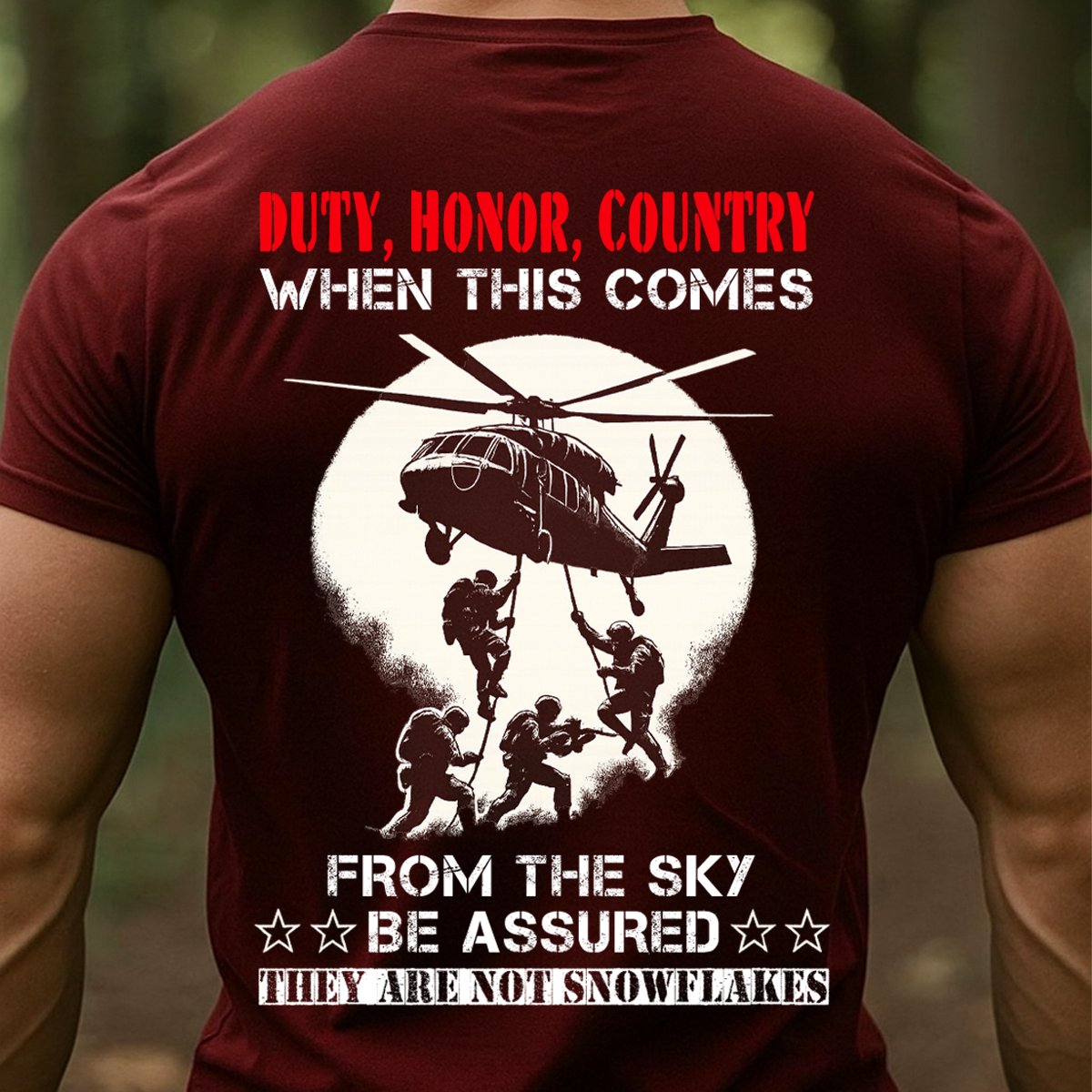 Paratrooper Military Shirt – Duty Honor Country Quote Tee for Veterans – From The Sky Be Assured Design