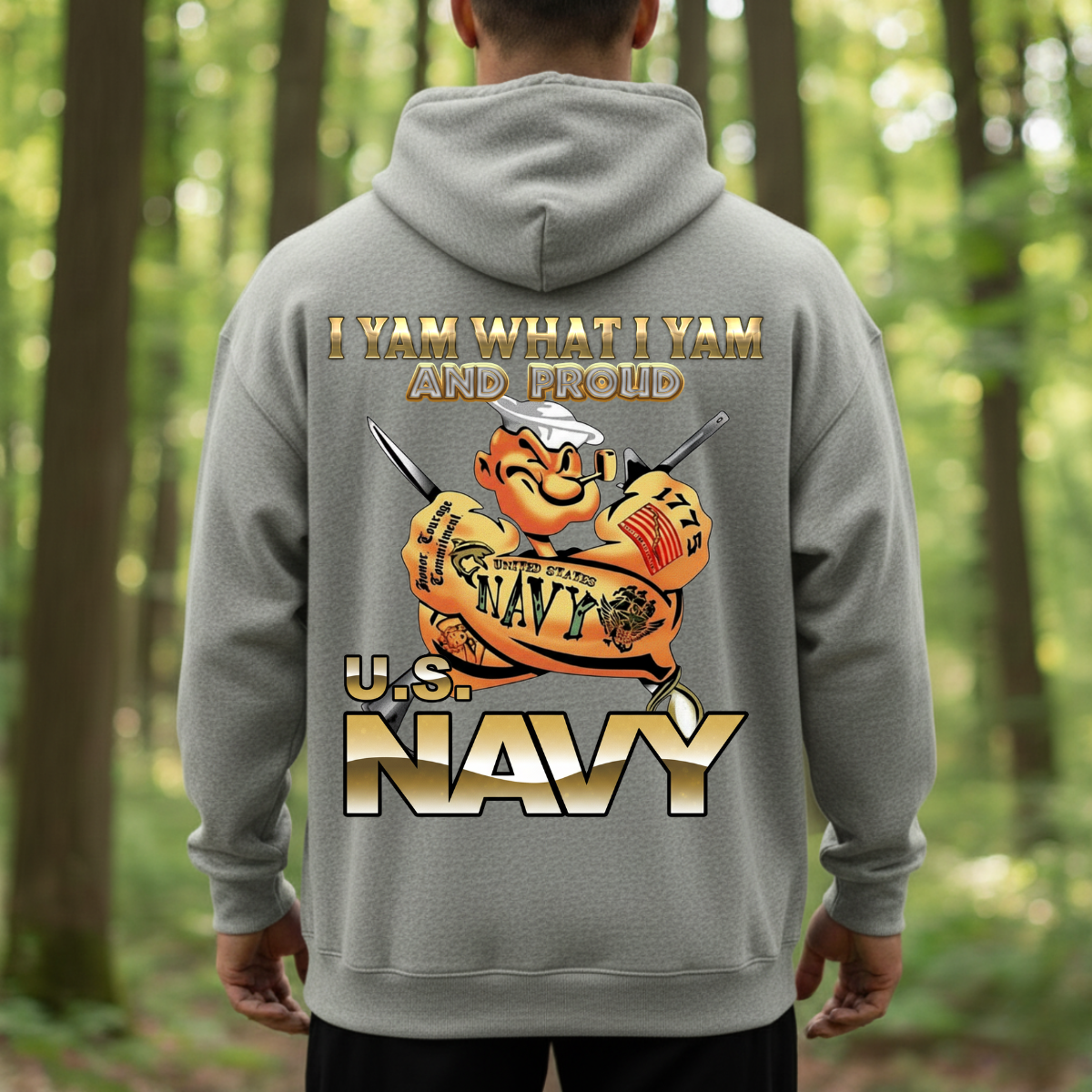 U.S. Navy Veteran Shirt – I Yam What I Yam and Proud – Patriotic Sailor Pride Tee