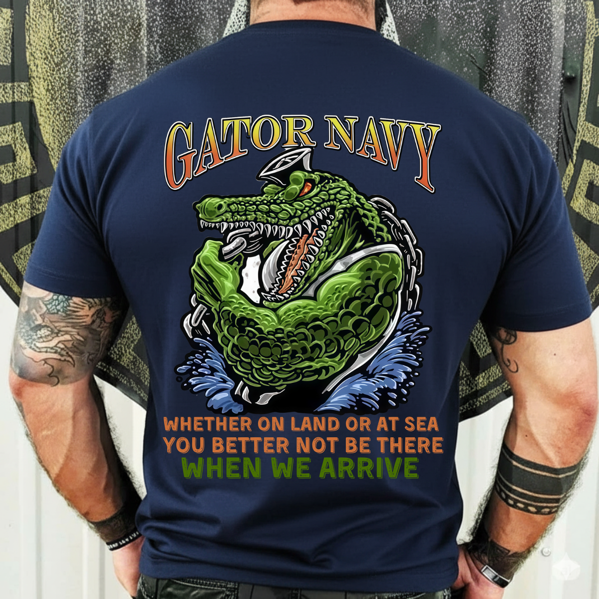 Gator Navy Veteran Shirt – Whether on Land or at Sea, You Better Not Be There When We Arrive – Bold Amphibious Force Tee
