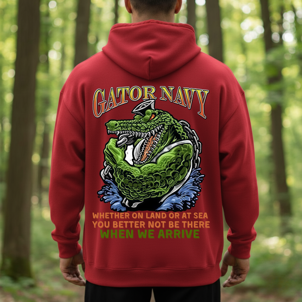 Gator Navy Veteran Shirt – Whether on Land or at Sea, You Better Not Be There When We Arrive – Bold Amphibious Force Tee