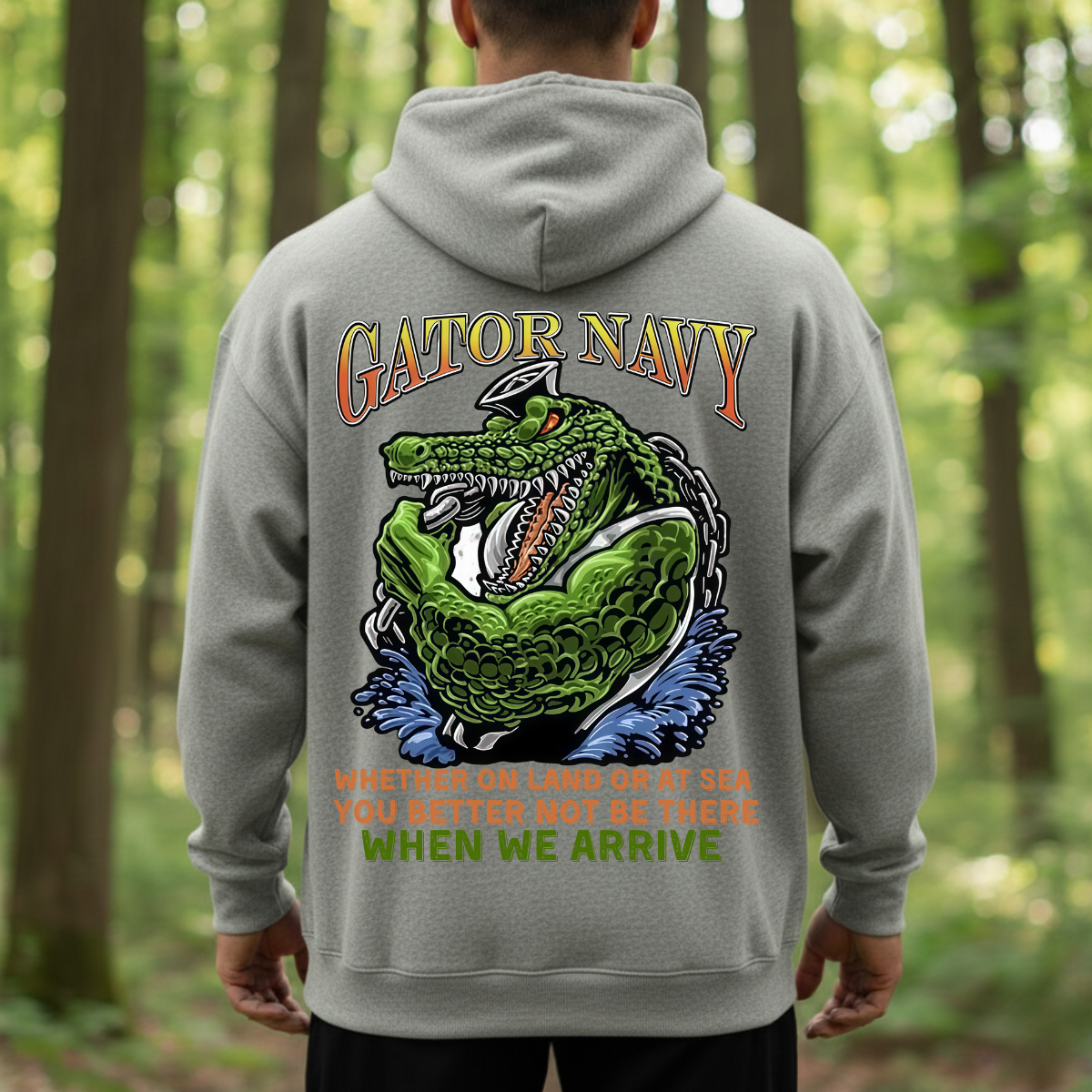Gator Navy Veteran Shirt – Whether on Land or at Sea, You Better Not Be There When We Arrive – Bold Amphibious Force Tee