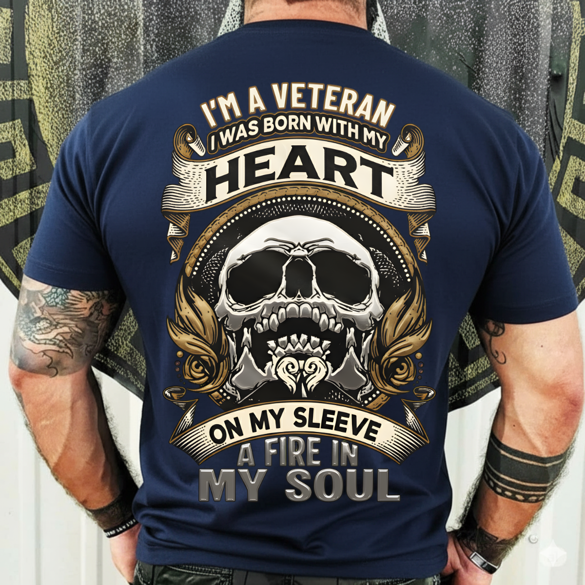 I’m a Veteran T-Shirt, Sweatshirt, Hoodie – Heart On My Sleeve, Fire In My Soul – Proud Military Veteran Gift Tee