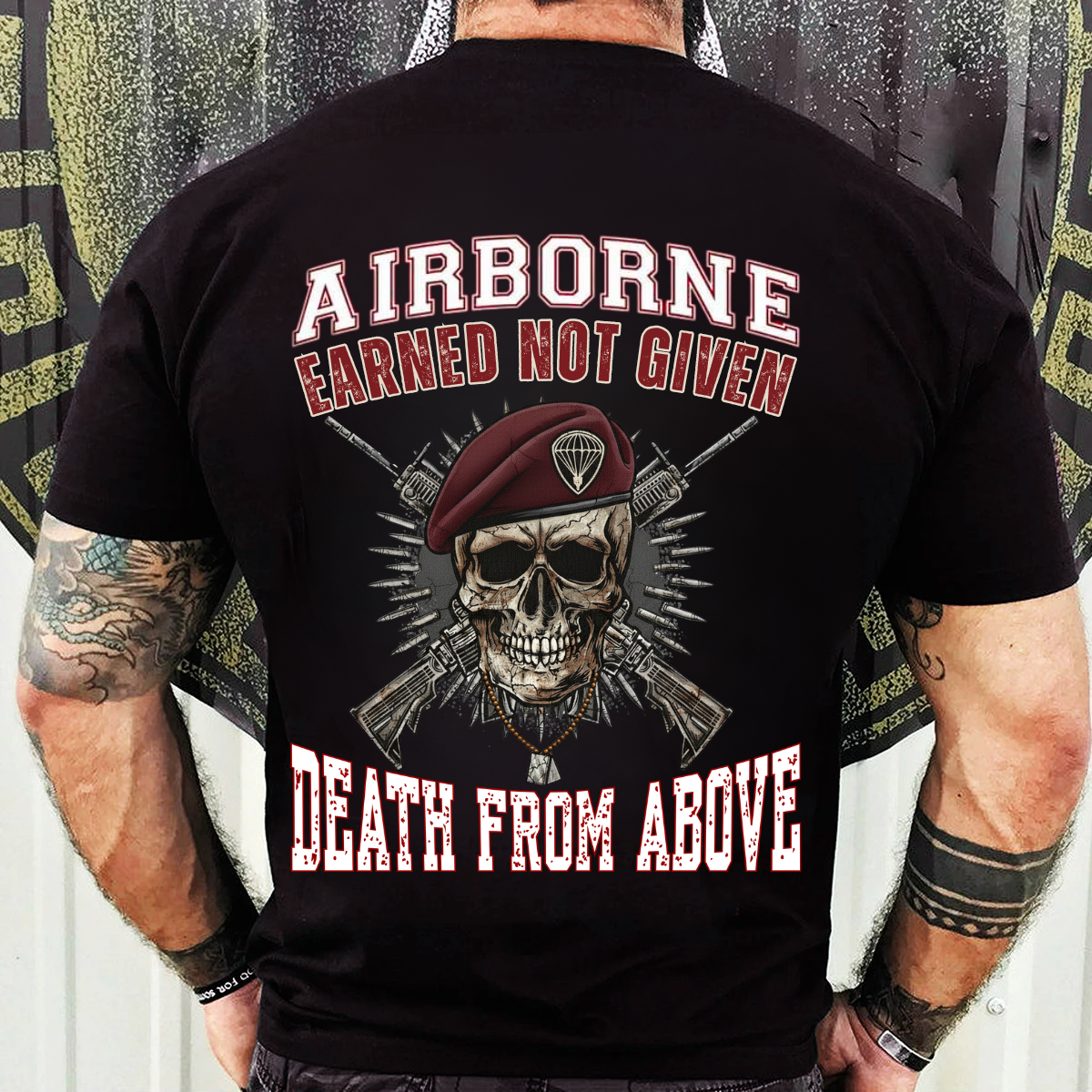 Proud Veteran Shirt – Earned Not Given Airborne Skull – Death From Above Tee