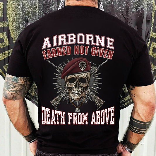 Proud Veteran Shirt – Earned Not Given Airborne Skull – Death From Above Tee