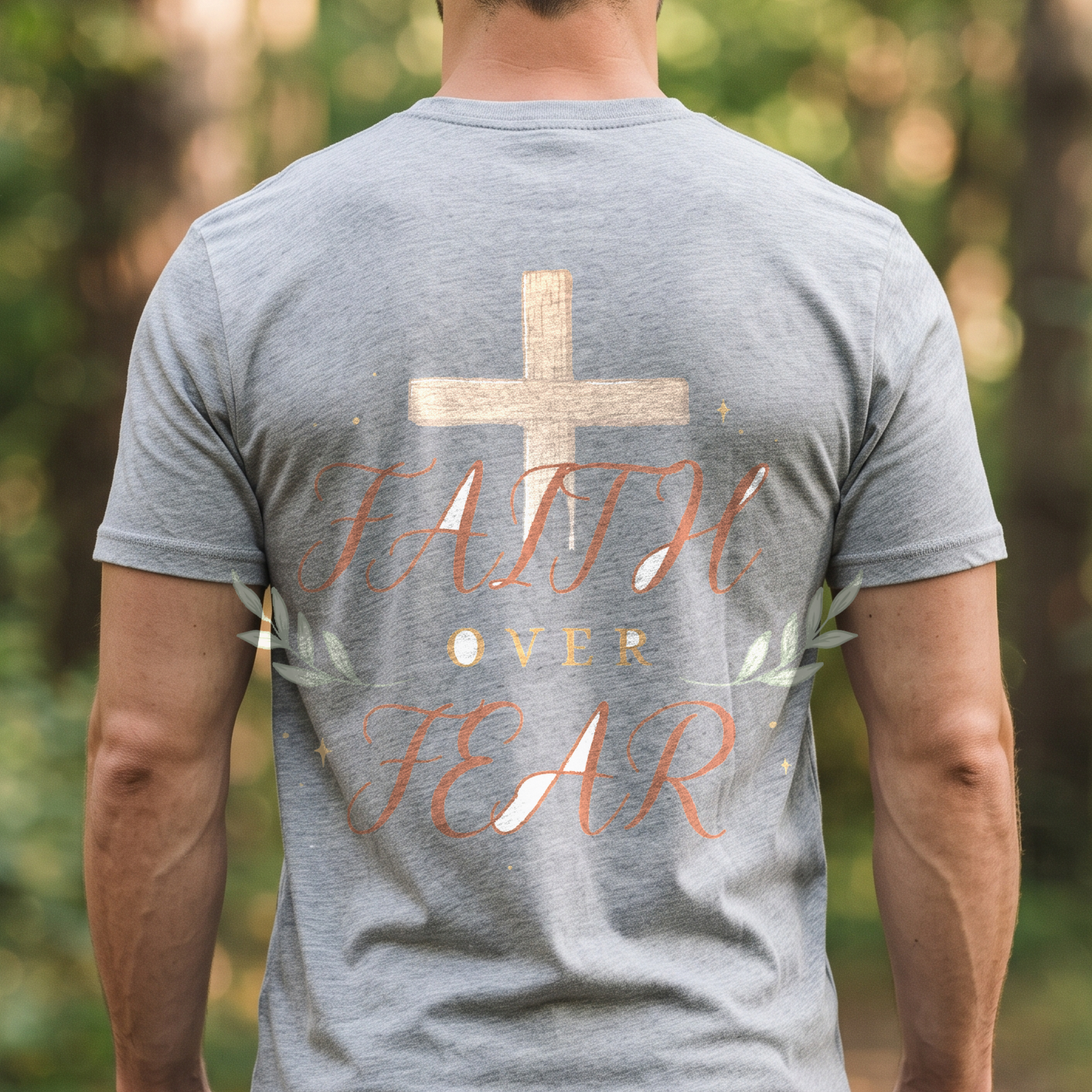"Faith Over Fear" T-Shirt – Christian Faith Bible Verse Gift for Women Men