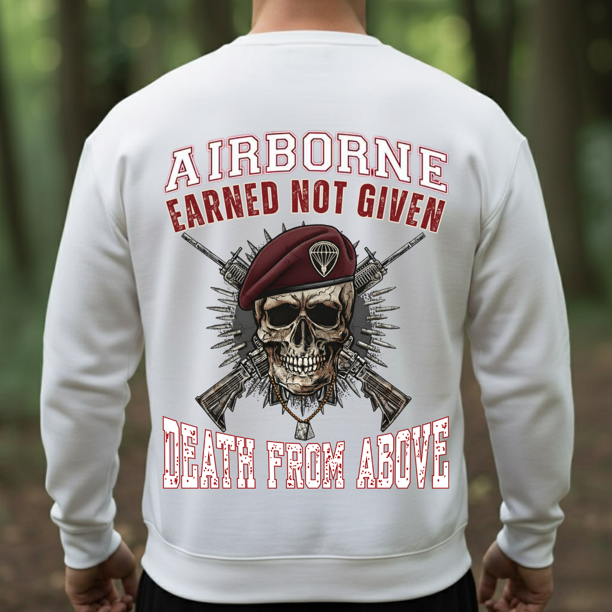 Proud Veteran Shirt – Earned Not Given Airborne Skull – Death From Above Tee