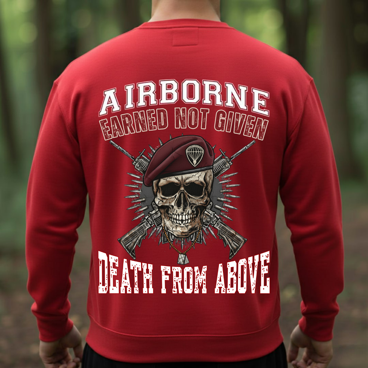 Proud Veteran Shirt – Earned Not Given Airborne Skull – Death From Above Tee