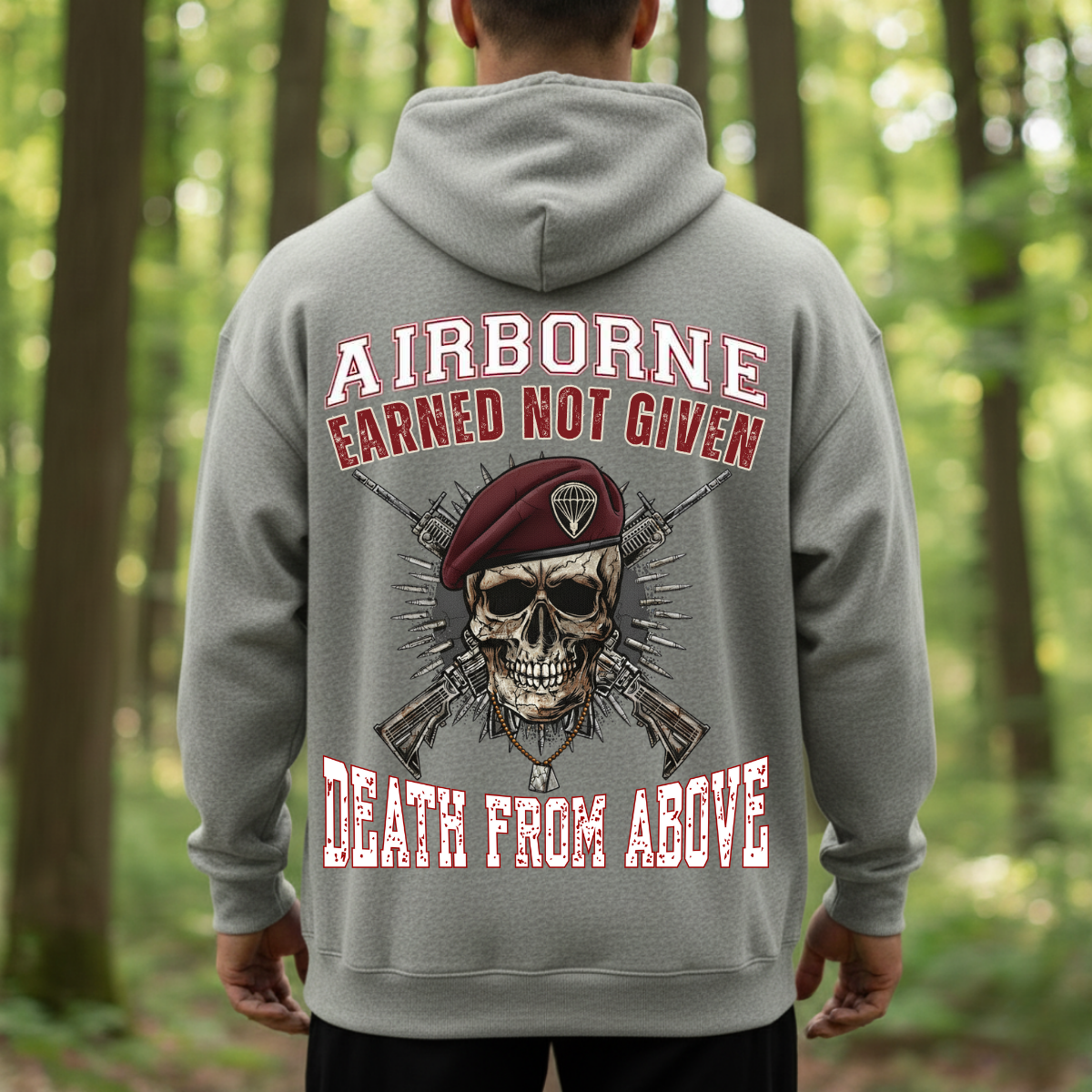 Proud Veteran Shirt – Earned Not Given Airborne Skull – Death From Above Tee