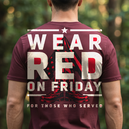 "Wear Red On Friday" T-Shirt – R.E.D. Friday Remember Everyone Deployed Military Gift