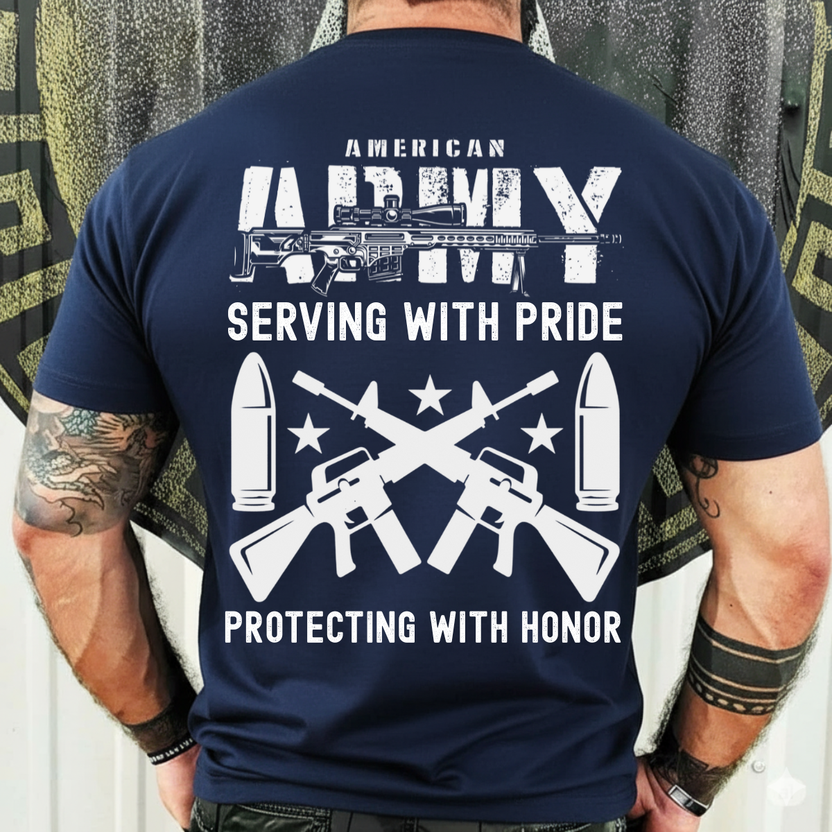 American Army Veteran Shirt – Serving With Pride Protecting With Honor – Military Soldier Gift Tee