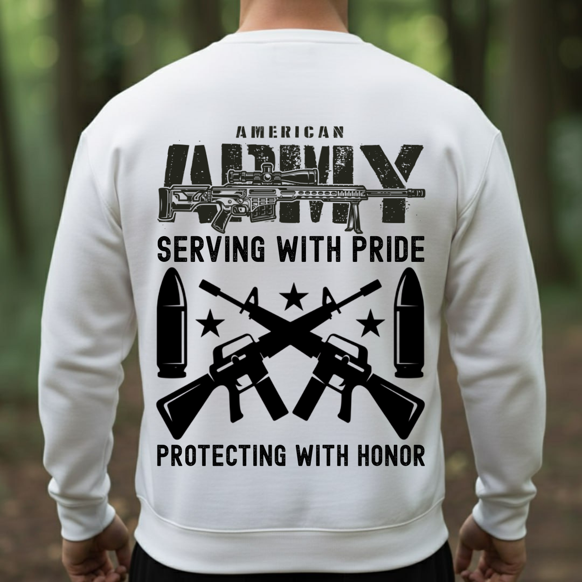 American Army Veteran Shirt – Serving With Pride Protecting With Honor – Military Soldier Gift Tee