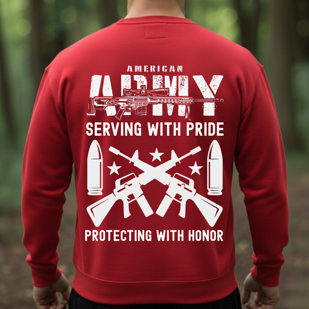 American Army Veteran Shirt – Serving With Pride Protecting With Honor – Military Soldier Gift Tee