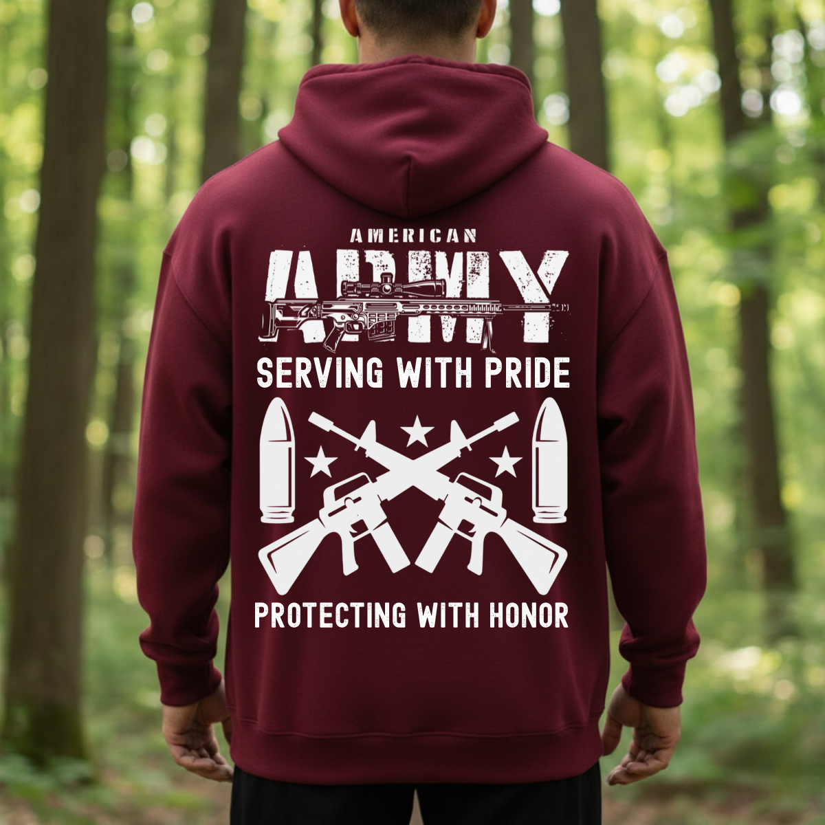 American Army Veteran Shirt – Serving With Pride Protecting With Honor – Military Soldier Gift Tee