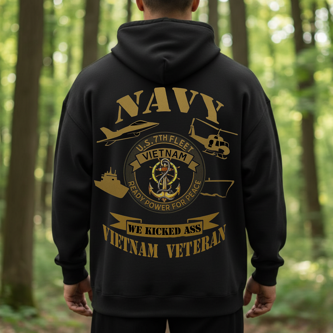 U.S. Navy Vietnam Veteran T-Shirt, Sweatshirt, Hoodie – 7th Fleet We Kicked Ass Military Pride Patriotic Tee