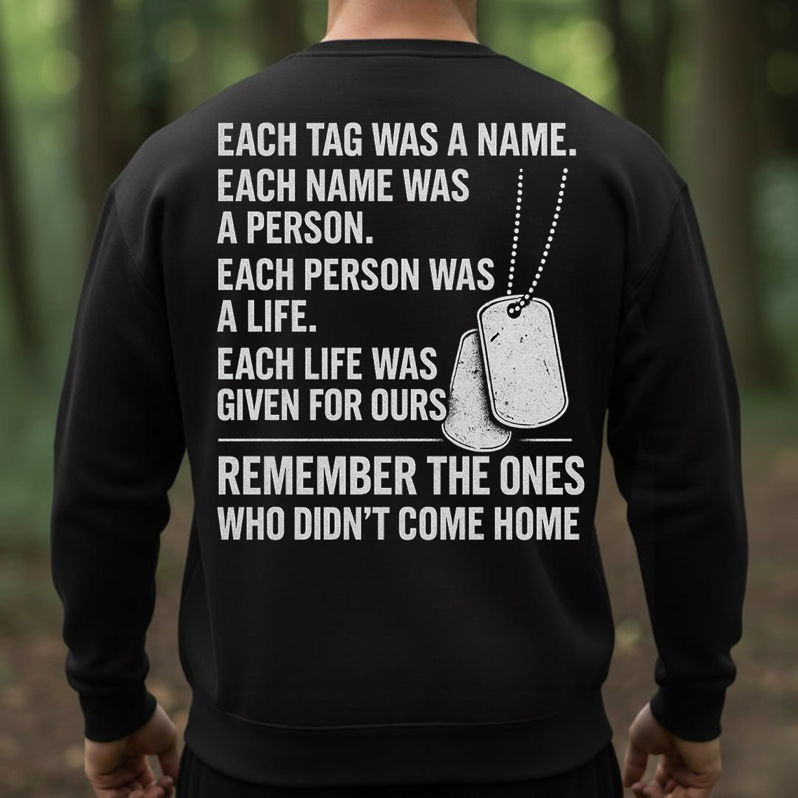 Veteran T-Shirt, Sweatshirt, Hoodie – Remember the Ones Who Didn’t Come Home Tee, Military Dog Tag Tribute Shirt for Proud Americans