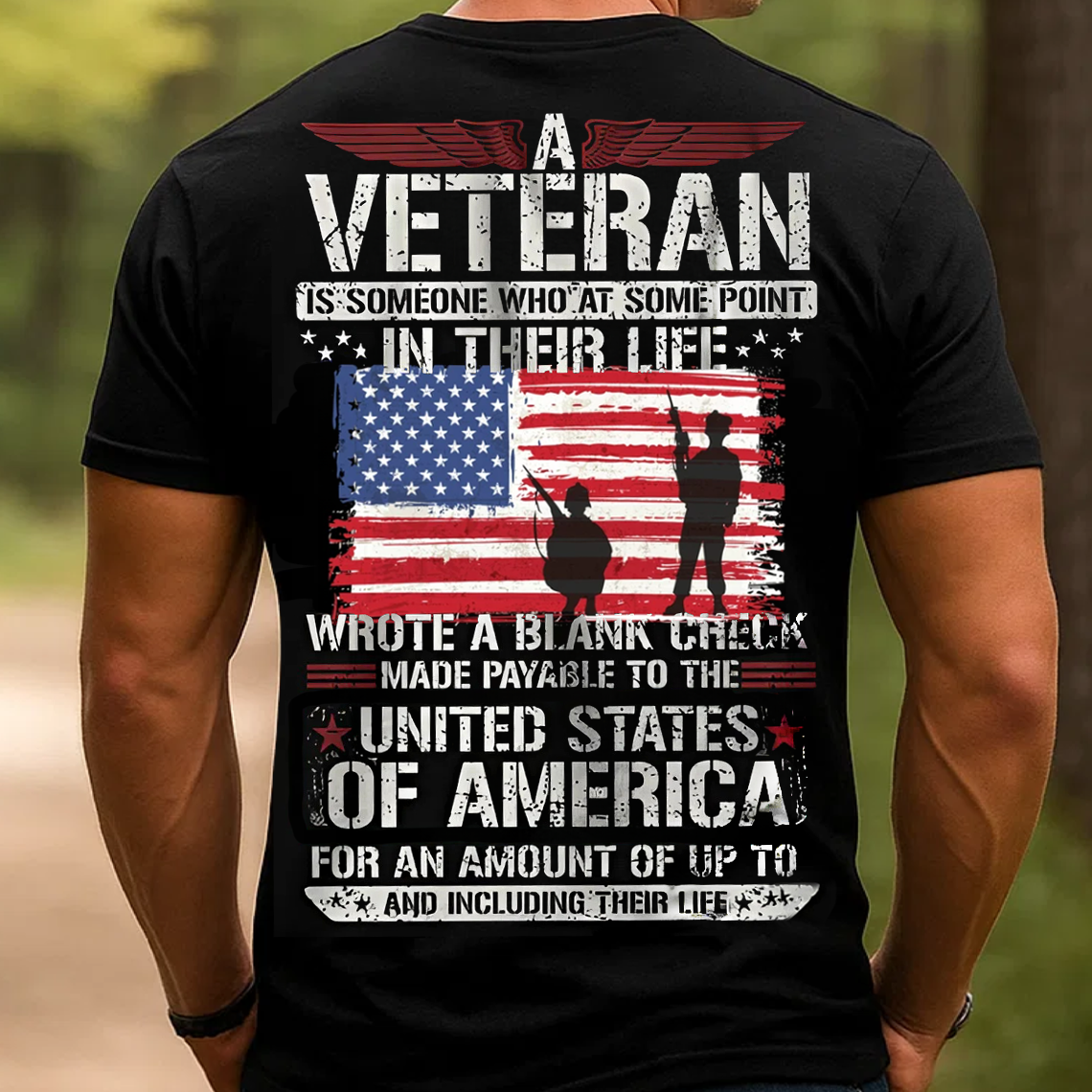 A Veteran T-Shirt, Patriotic American Flag Military Tee, USA Army Soldier Veteran Gift Shirt