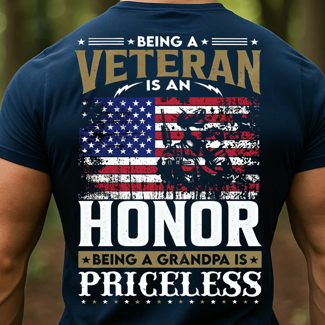 Being a Veteran is an Honor Being a Grandpa is Priceless T-Shirt, Patriotic Military Veteran Tee, Grandpa Gift Shirt