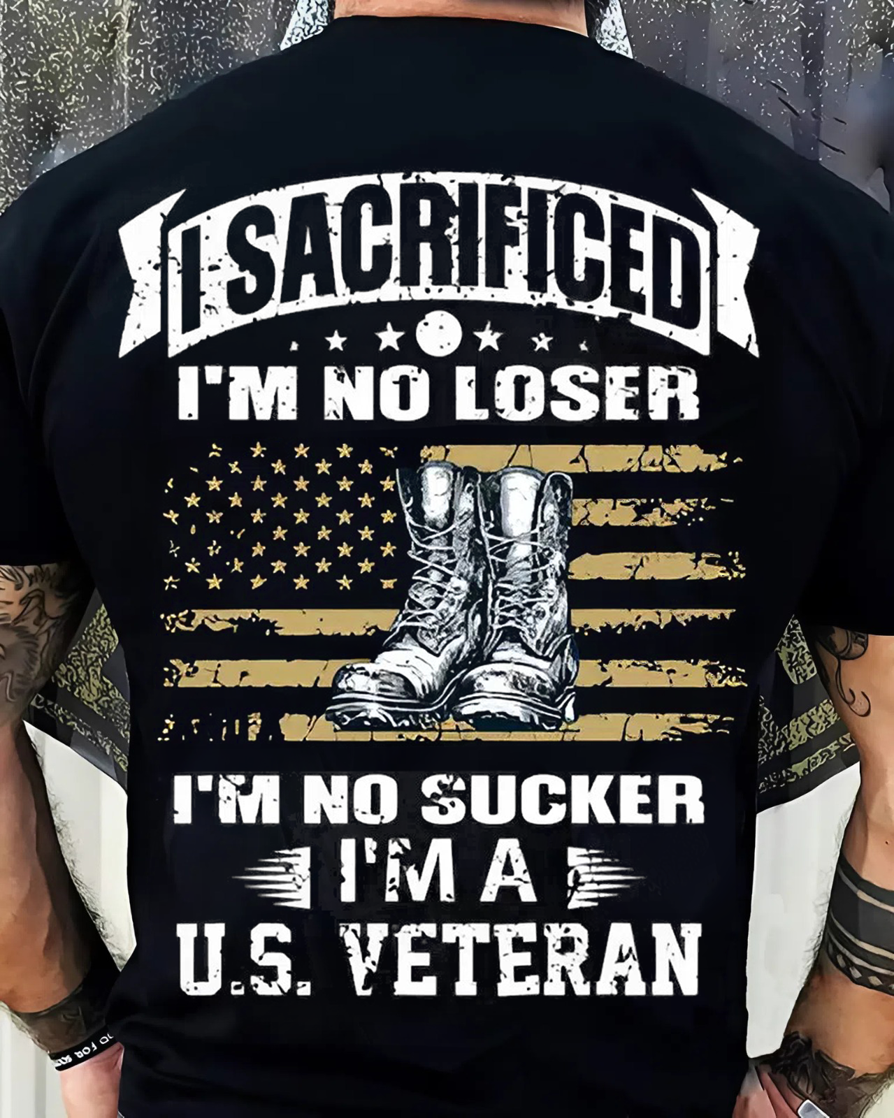 U.S. Veteran Sacrifice T-Shirt – No Loser, No Sucker, Just a Hero