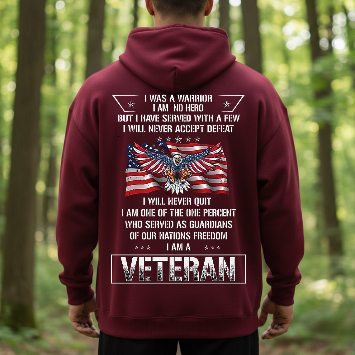 I Am a Veteran T-Shirt, Sweatshirt, Hoodie - Proud American Military Eagle Flag Tee for Veterans and Patriots