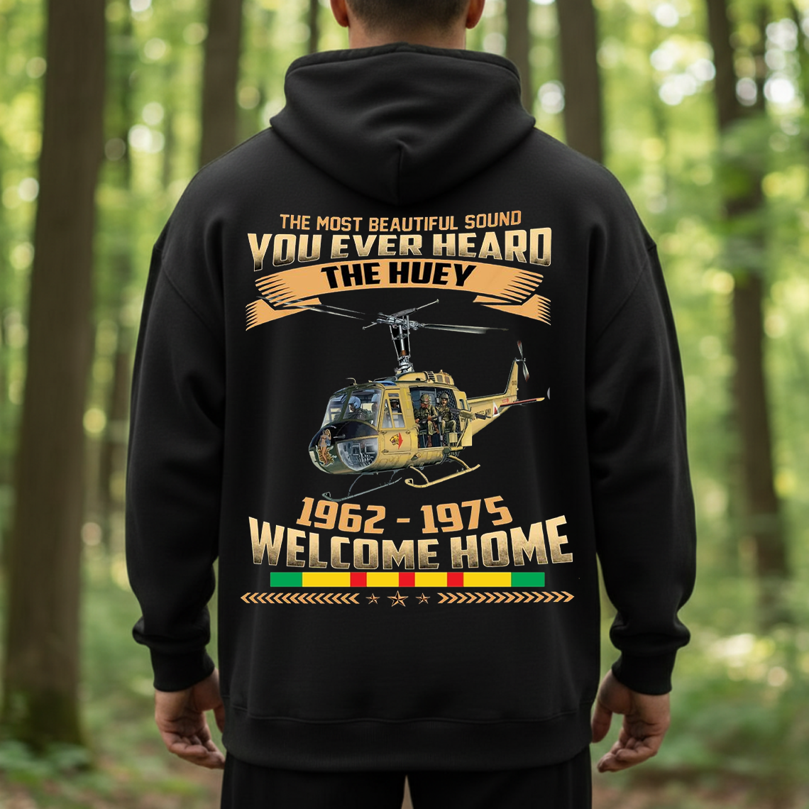 Vietnam Veteran Huey Helicopter T-Shirt, Sweatshirt, Hoodie – 1962-1975 Welcome Home Military Tribute Tee